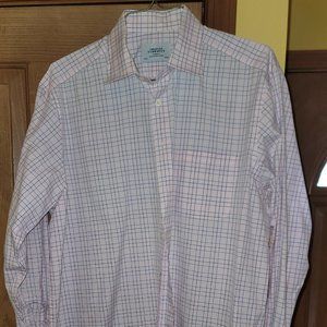 Charles Tyrwhitt Men’s Dress Shirt  17" x 37" Pink Check Classic Fit